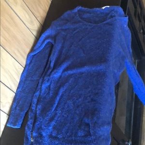 Fuzzy Knit sweater with side zipper